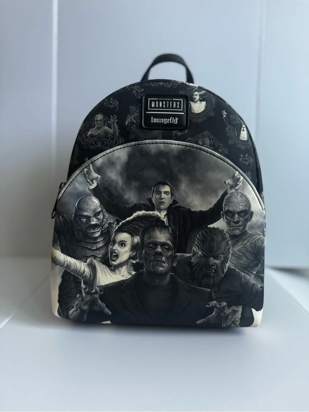 Loungefly Universal Monsters Sepia Mini Backpack - Black/Cream. NWOT
